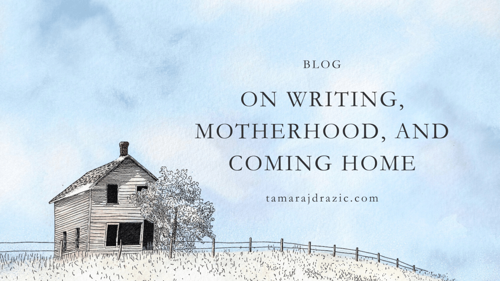 A cottage on a hill, with the title of the blog post to the left.